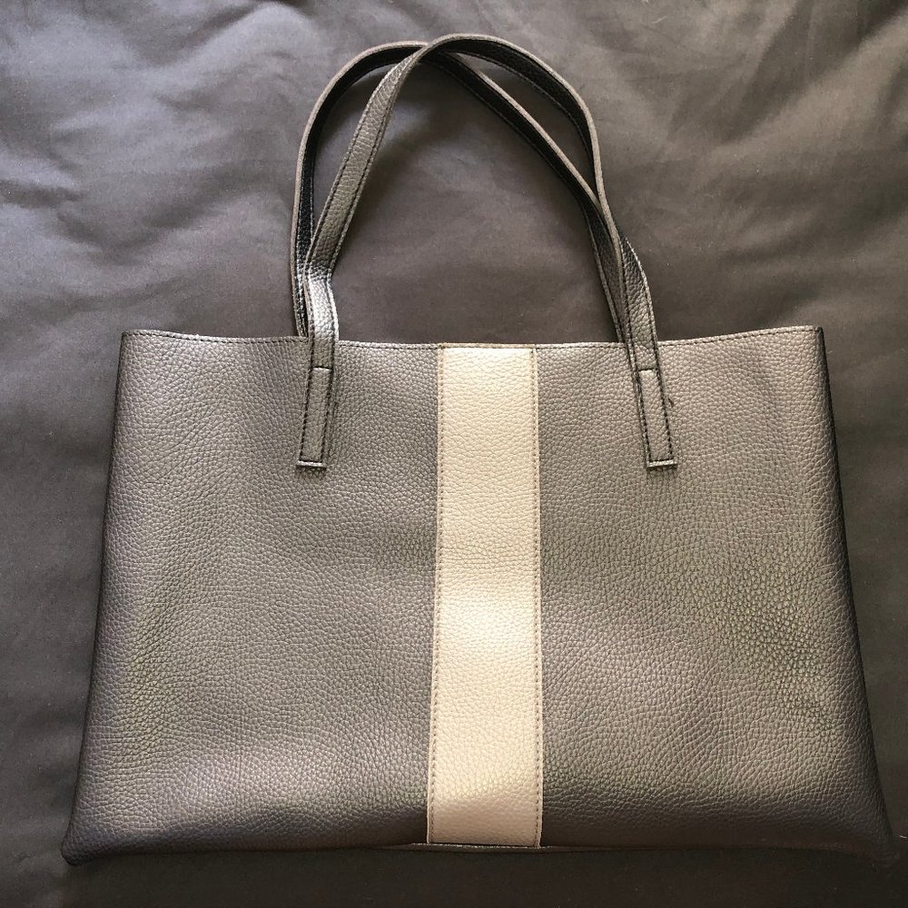 Vegan Black Pebbled Leather Tote bag